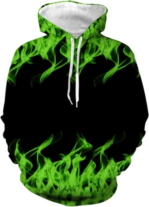 Muscularfit Graphic Hoodies for Men Cool Designs Drawstring Long Sleeve 3D Flame Print Hooded Sweatshirts Loose Fit Pullover