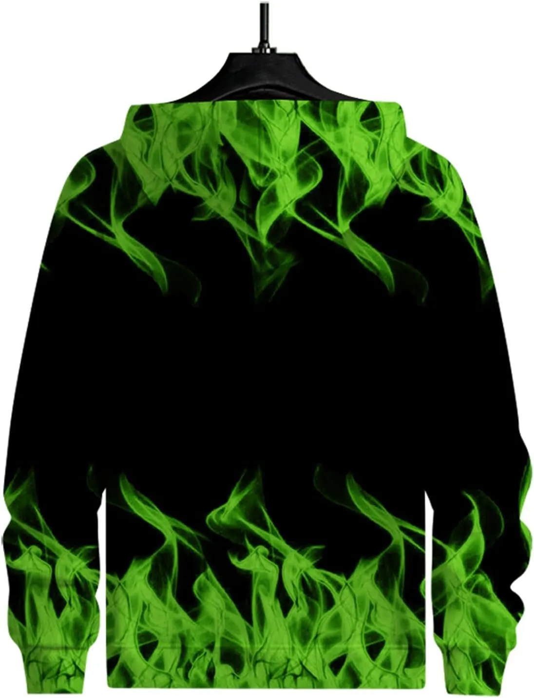 Muscularfit Graphic Hoodies for Men Cool Designs Drawstring Long Sleeve 3D Flame Print Hooded Sweatshirts Loose Fit Pullover