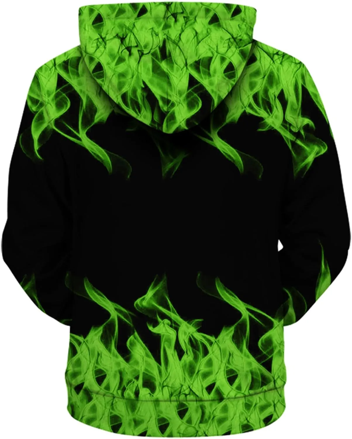 Muscularfit Graphic Hoodies for Men Cool Designs Drawstring Long Sleeve 3D Flame Print Hooded Sweatshirts Loose Fit Pullover