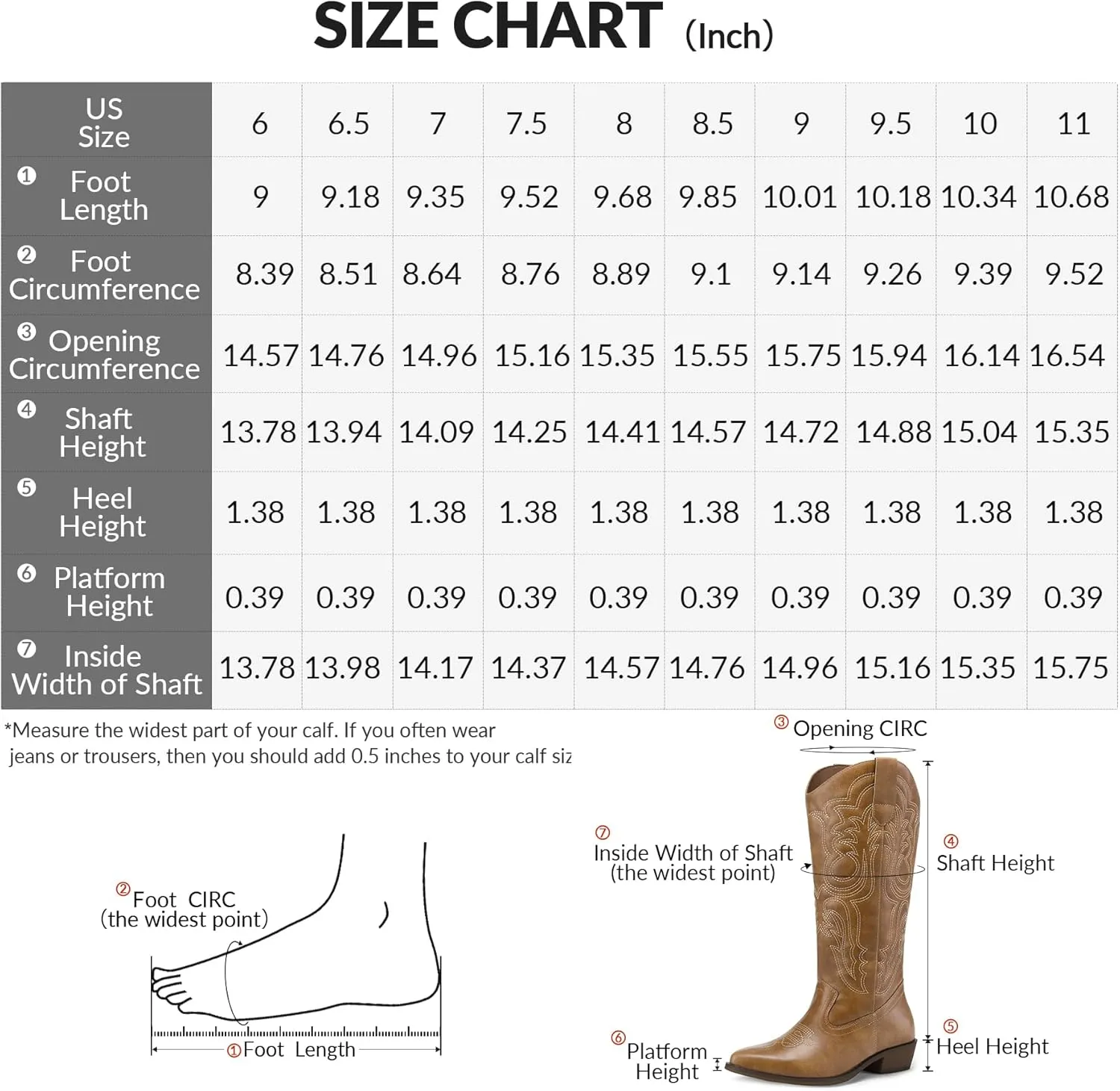 mysoft Women's Cowboy Boots Mid Calf Cowgirl Embroidered Western Pointed Toe Chunky Heel Pull On Knee High Boots