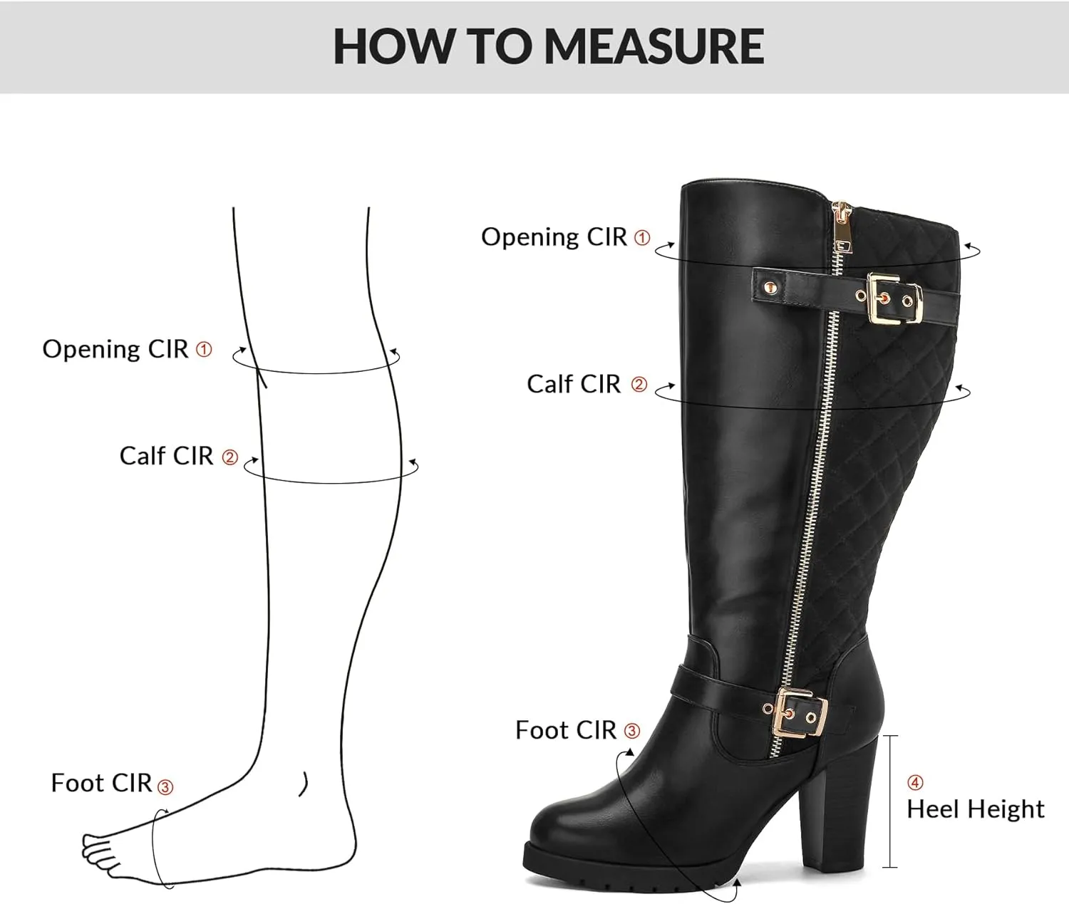 mysoft Women's Wide/Extra Wide Calf Knee High Boots Chunky Block Heel Round Toe Tall Boots Side Zipper