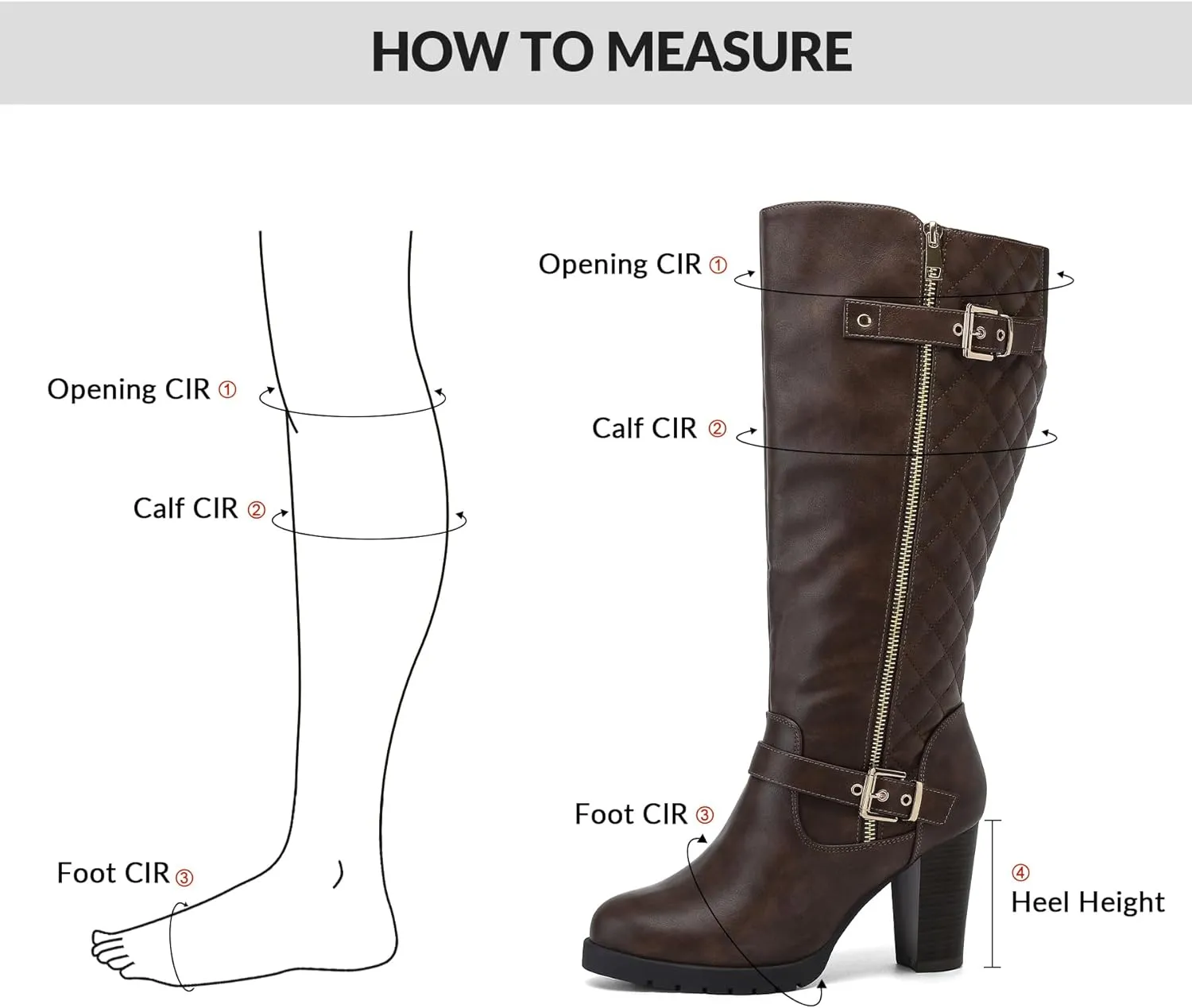 mysoft Women's Wide/Extra Wide Calf Knee High Boots Chunky Block Heel Round Toe Tall Boots Side Zipper
