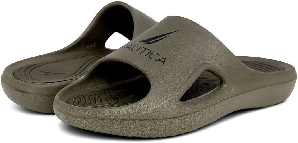 Nautica Men's Athletic Slides Sport Shower Sandals for Indoor & Outdoor - Lightweight, Durable and Comfortable