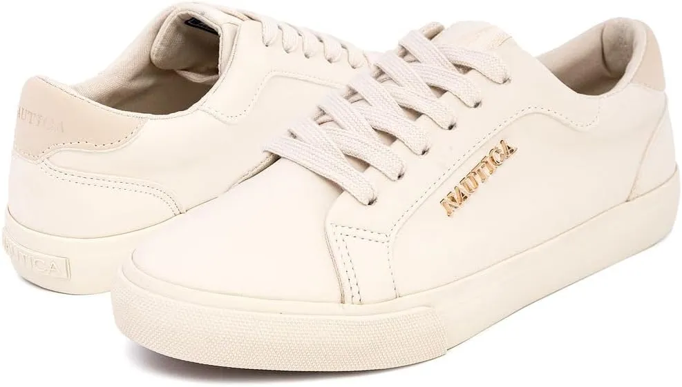 Nautica Women's Fashion Court Sneakers - Lace-Up Casual Tennis Shoes for Ladies