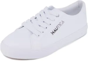 Nautica Women's Fashion Court Sneakers - Lace-Up Casual Tennis Shoes for Ladies