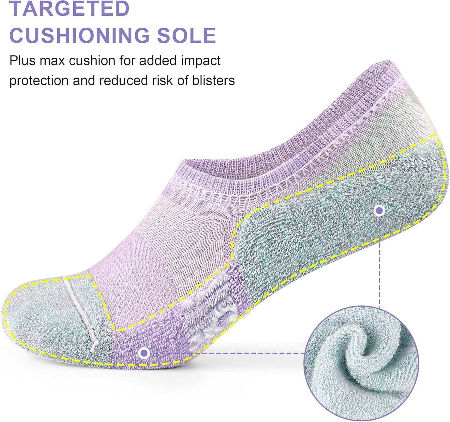 No Show Socks Womens Athletic Cushion Ankle Footies Low Cut 5-6 Pairs