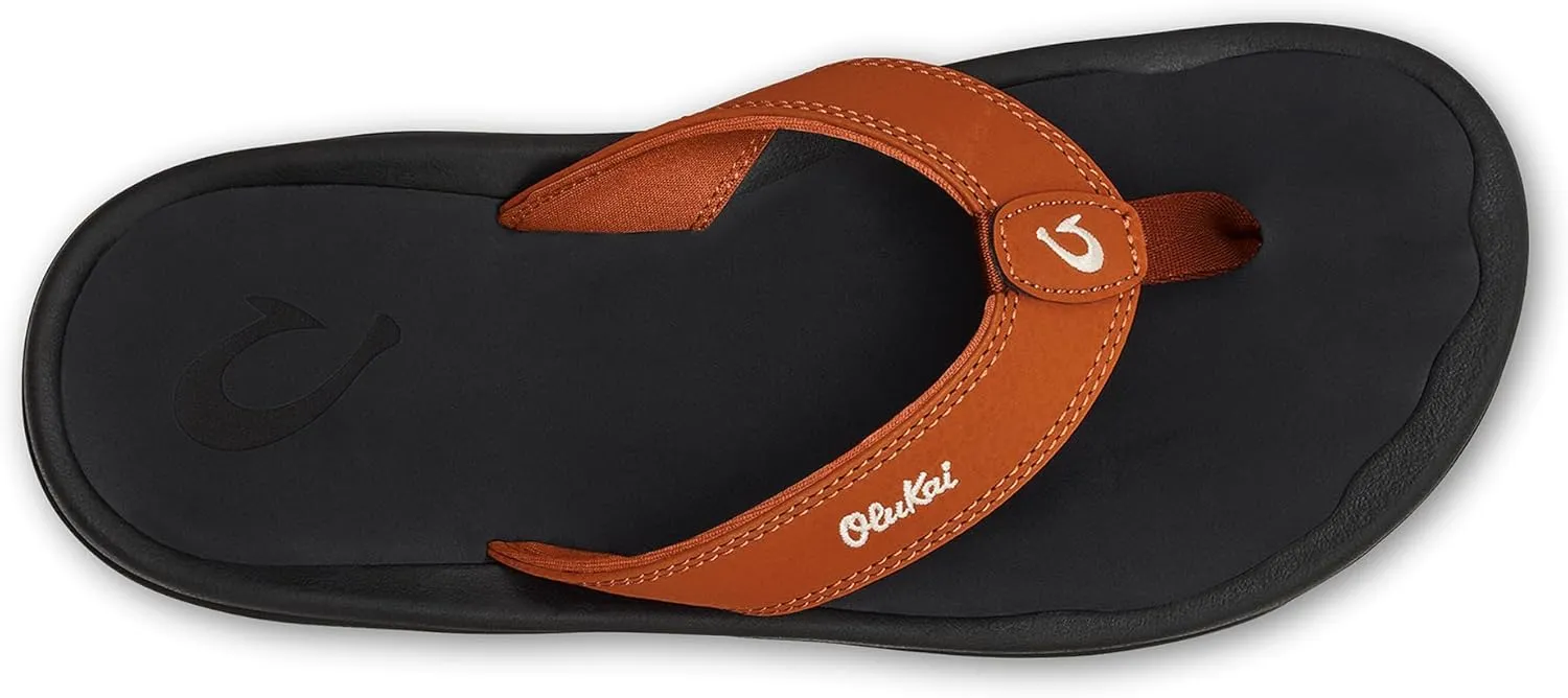 OLUKAI Ohana Men's Beach Sandals, Water Resistant Flip Flops, Arch Support & Comfort Fit, Lightweight & Durable, Enhanced Grip & Traction