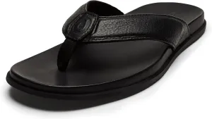 OLUKAI Olali Men's Leather Sandals, Versatile & Comfortable Flip Flops, Soft & Durable Material, Arch Support & All-Day Wear