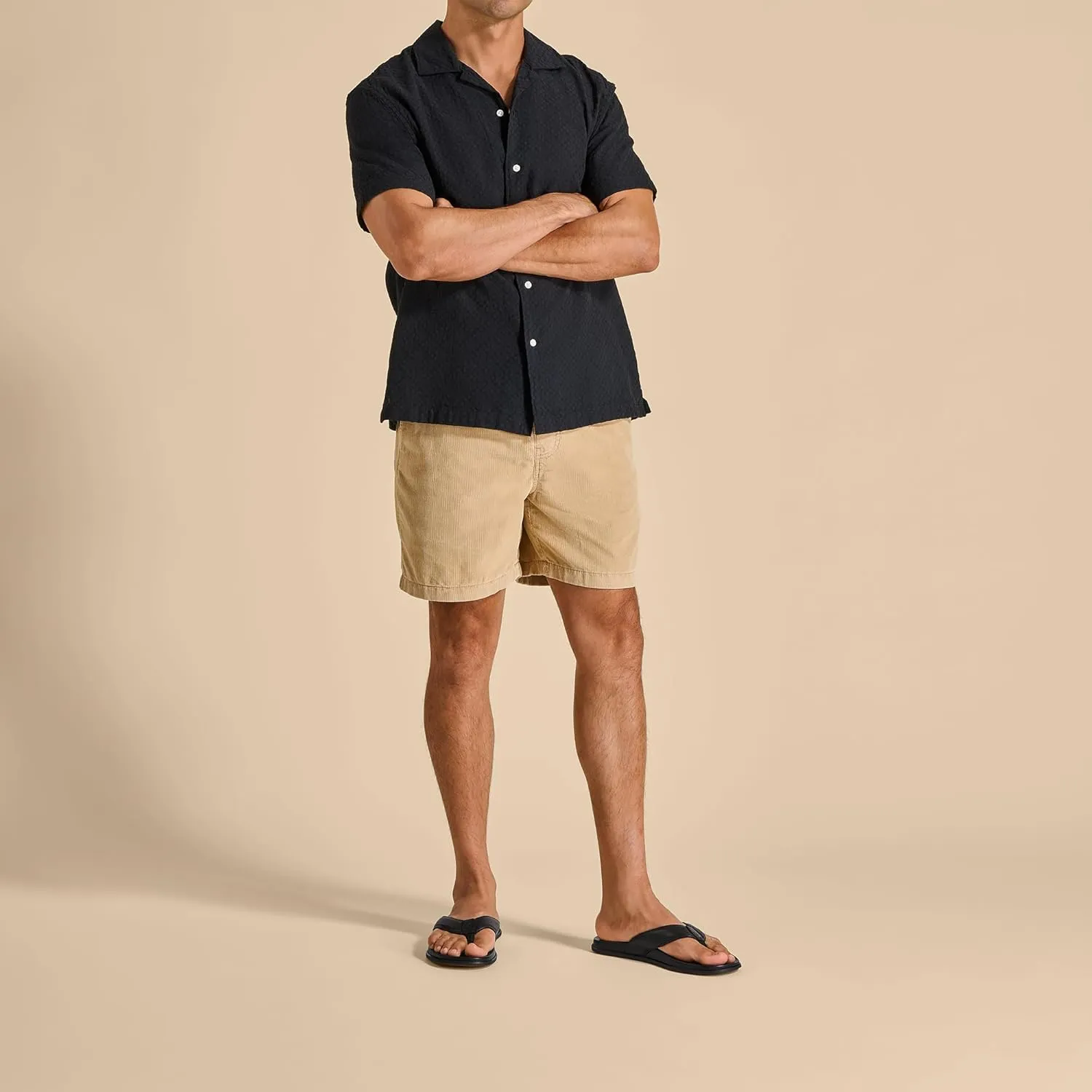 OLUKAI Olali Men's Leather Sandals, Versatile & Comfortable Flip Flops, Soft & Durable Material, Arch Support & All-Day Wear