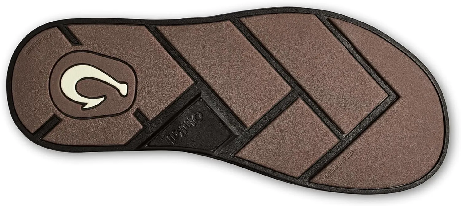 OLUKAI Olali Men's Leather Sandals, Versatile & Comfortable Flip Flops, Soft & Durable Material, Arch Support & All-Day Wear