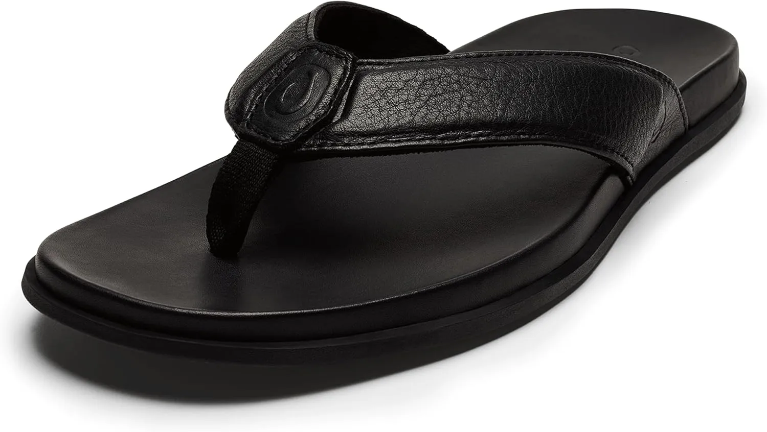 OLUKAI Olali Men's Leather Sandals, Versatile & Comfortable Flip Flops, Soft & Durable Material, Arch Support & All-Day Wear