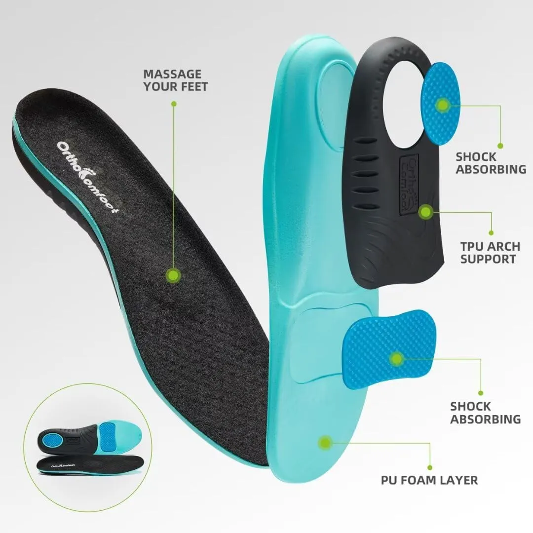 OrthoComfoot Men's Orthopedic Slip-On Loafers Walking Shoes with Arch Support: Comfortable Orthotic Shoes for Plantar Fasciitis, Casual Flat Feet Slippers for Foot and Heel Pain Relief