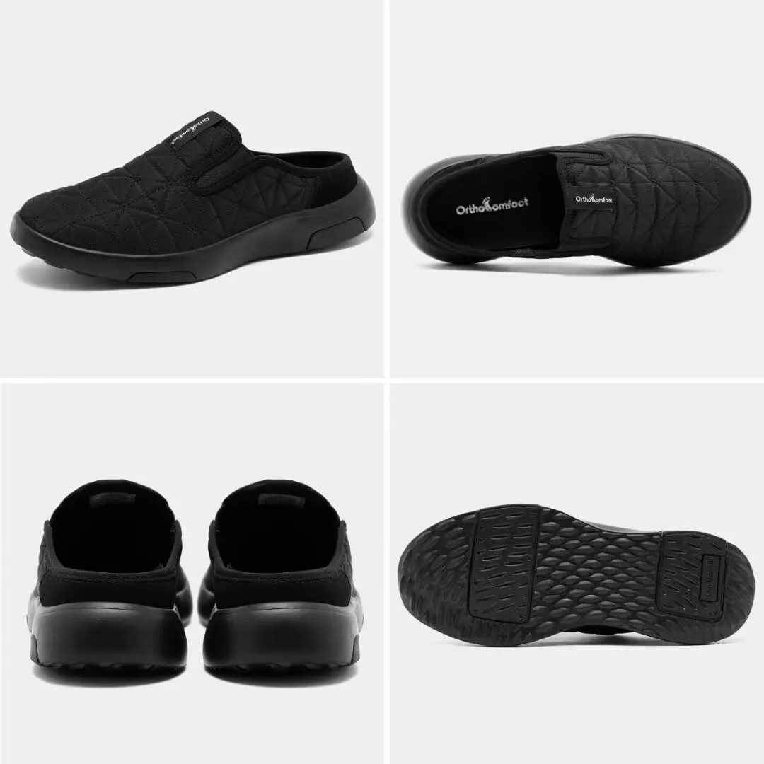OrthoComfoot Men's Orthopedic Slip-On Loafers Walking Shoes with Arch Support: Comfortable Orthotic Shoes for Plantar Fasciitis, Casual Flat Feet Slippers for Foot and Heel Pain Relief