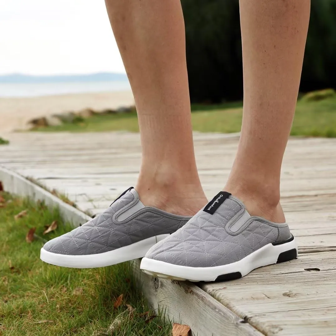 OrthoComfoot Men's Orthopedic Slip-On Loafers Walking Shoes with Arch Support: Comfortable Orthotic Shoes for Plantar Fasciitis, Casual Flat Feet Slippers for Foot and Heel Pain Relief