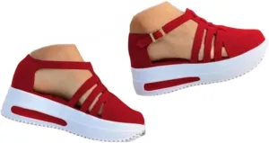 Orthopedic Wedge Sandals for Women Summer Dressy Closed Toe Ankle Strap Platform Sneakers Cutout Low Wedges Slip on Sandals buckle Dressy Shoes Comfortable Outdoor Shoes