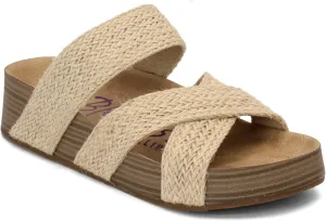 pearlzone Women Flat Sandals Braided Vamp Woven Crossover Summer Durable Handcrafted Leather Sandals