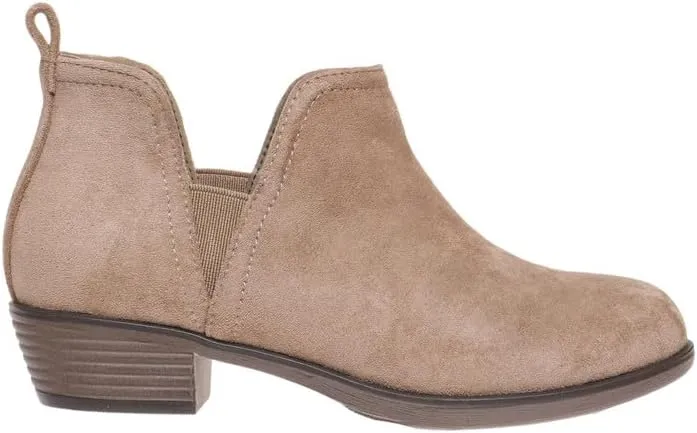 Pierre Dumas Girl's Ankle Boots Round Toe Low Chunky Heel Booties Kids Dress Boots