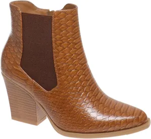 Pierre Dumas Women's Ankle Boots Side Zipper Chunky Stacked Heel Booties, Taupe