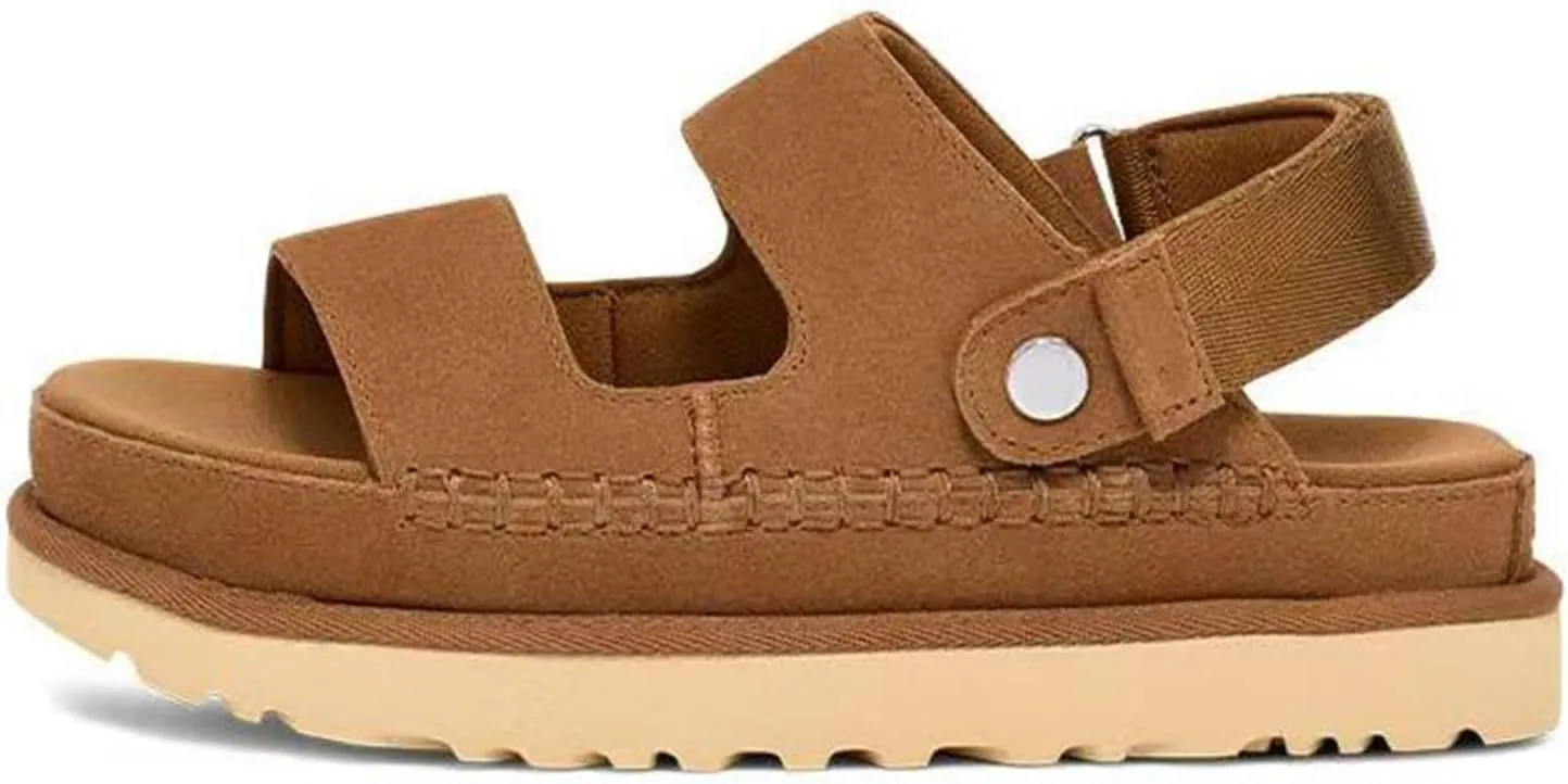 Platform Suede Sandals for Women Comfortable Slides Adjustable Strap Non Slip Lightweight Women’s Flat Sandals Casual Slip On Slippers for Summer
