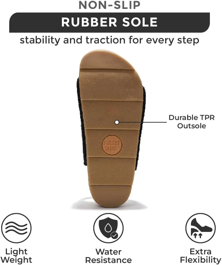 Project Cloud Genuine Leather Platform Sandals Women Footwear - Beach Summer Wedges with Comfortable Memory Foam Insole - Non Slip & Lightweight Wedge Sandals for Women 2025 (Pismo)