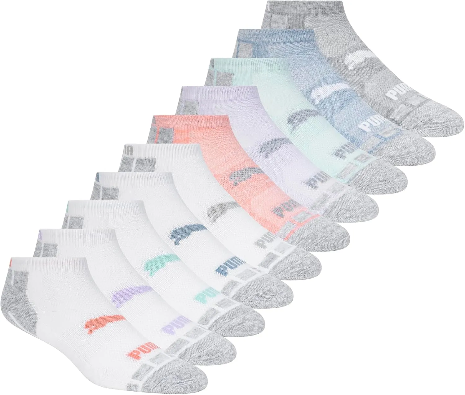 PUMA Kids' 10 Pack Low Cut Socks