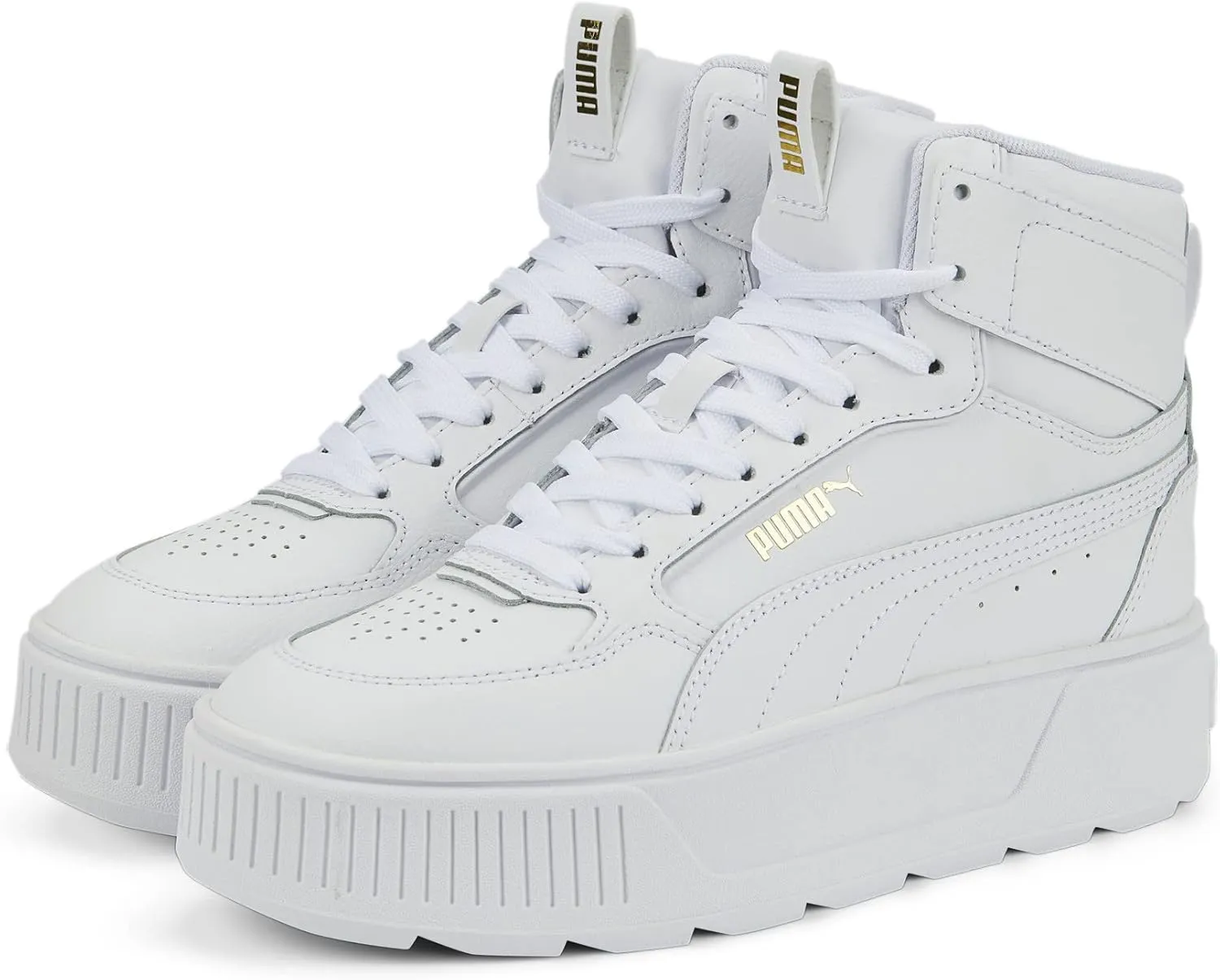 PUMA Women's Karmen Rebelle Mid Shoes, White-Light Sand, 10