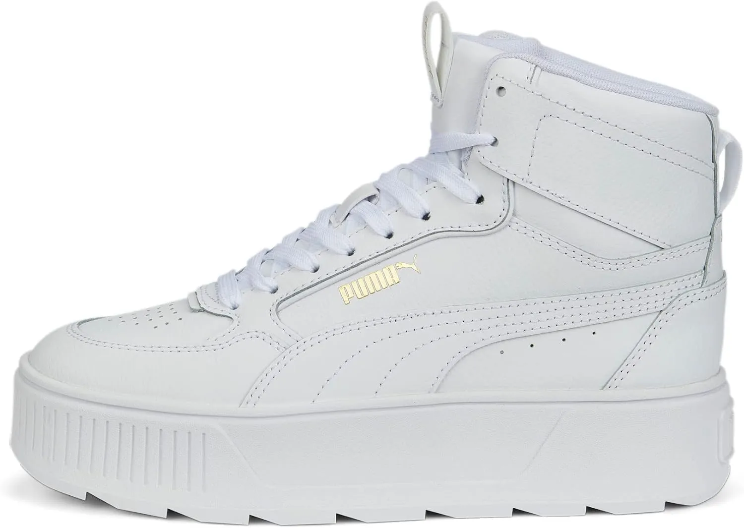 PUMA Women's Karmen Rebelle Mid Shoes, White-Light Sand, 10