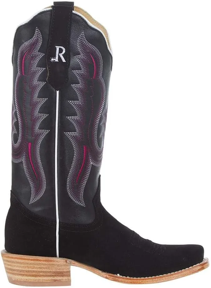 R Womens Black Roughout 13in Black Boot