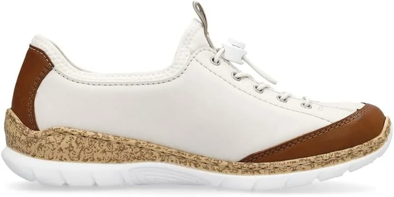 Rieker N42K6 Nikita Slip-On Women's Sneakers - Lightweight Walking Sneakers with Laser Cutouts & Elastic Lacing - Stylish & Flexible for All-Day Comfort
