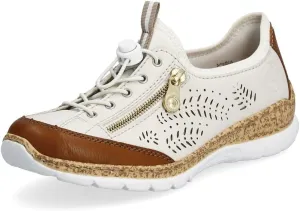 Rieker N42K6 Nikita Slip-On Women's Sneakers - Lightweight Walking Sneakers with Laser Cutouts & Elastic Lacing - Stylish & Flexible for All-Day Comfort