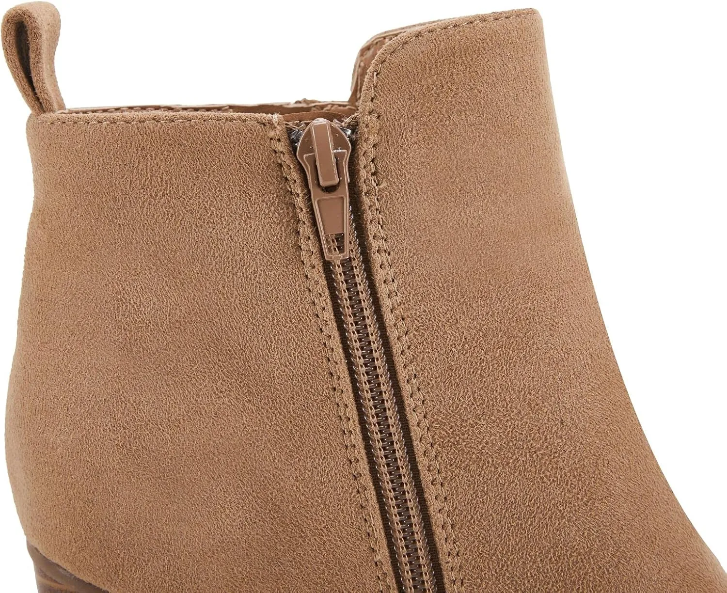 Rilista Ankle Boots for Women Chunky Block Heel Side Zipper Pointd Toe Suede Fall Winter Bootie Shoes