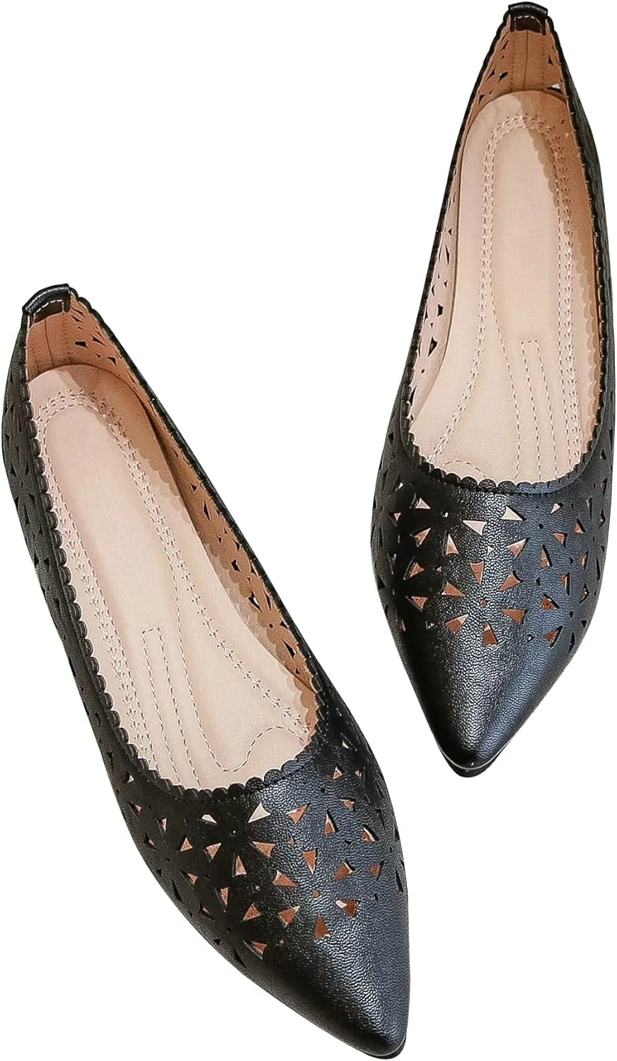 SAILING LU Flats Shoes for Women Breathable Sandals Women's Flats Pointed Toe Loafers with Eyelets