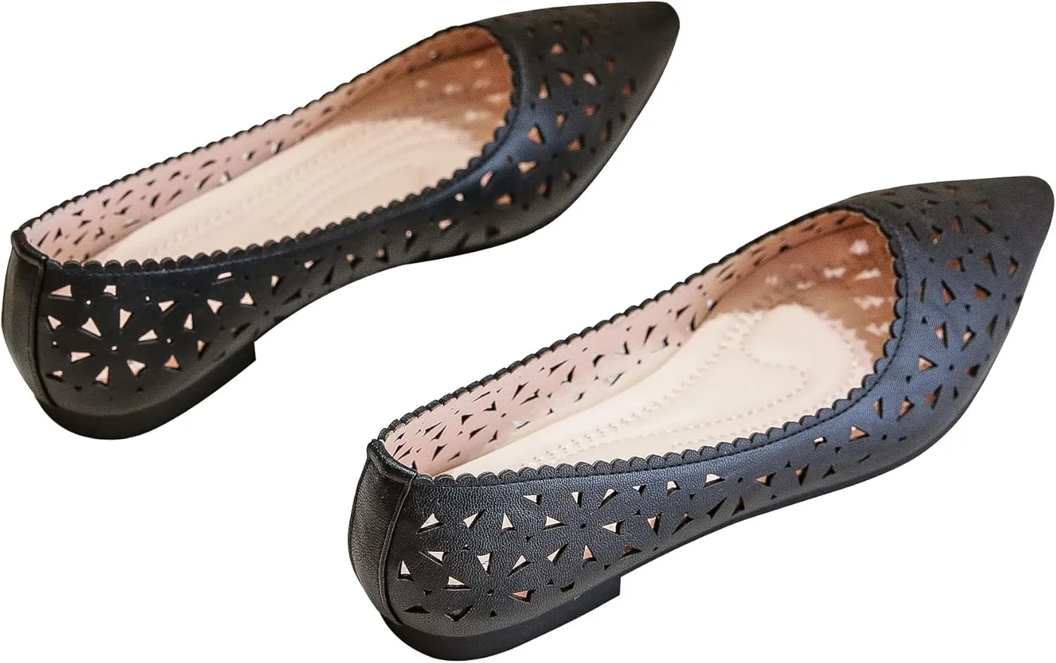SAILING LU Flats Shoes for Women Breathable Sandals Women's Flats Pointed Toe Loafers with Eyelets
