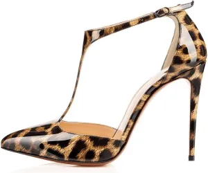 SAMMITOP Women's Peep Toe Pumps High Heels Stilettos Heeled Sandals Ankle Strap Slingback Sandals