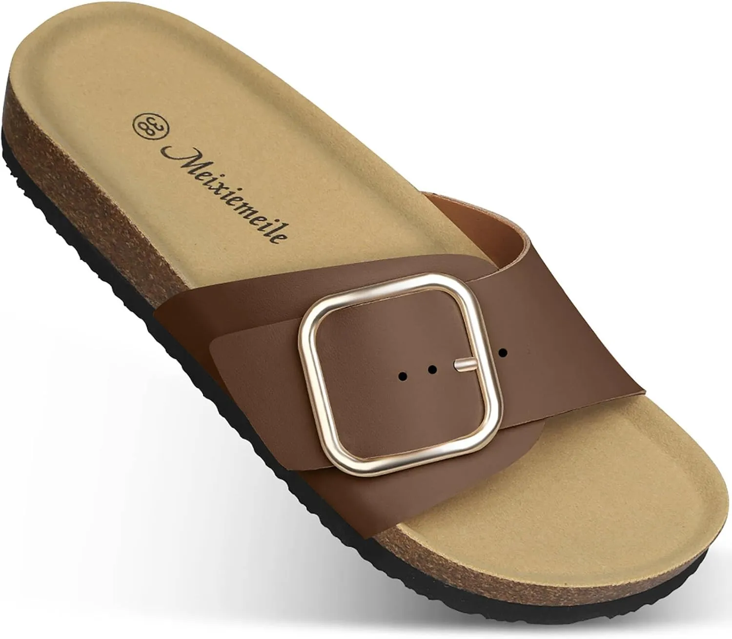 Sandals for Women Memory Foam Insole Womens Sandals Comfortable Genuine Leather Sandals Classic Cork Antislip Slippers