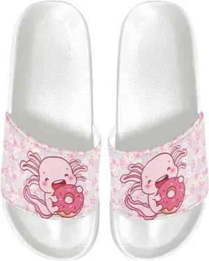 Sandals Slides for Women Non Slip Slippers Lightweight Casual Peep Toe White Sole Summer Shoes Beach Slides