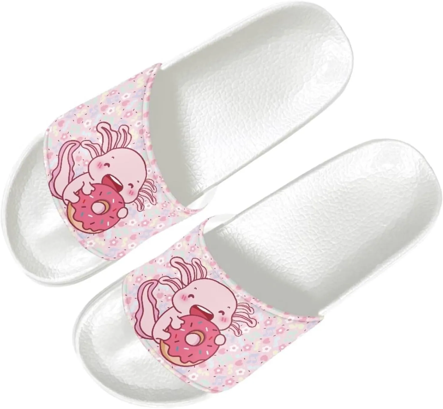 Sandals Slides for Women Non Slip Slippers Lightweight Casual Peep Toe White Sole Summer Shoes Beach Slides