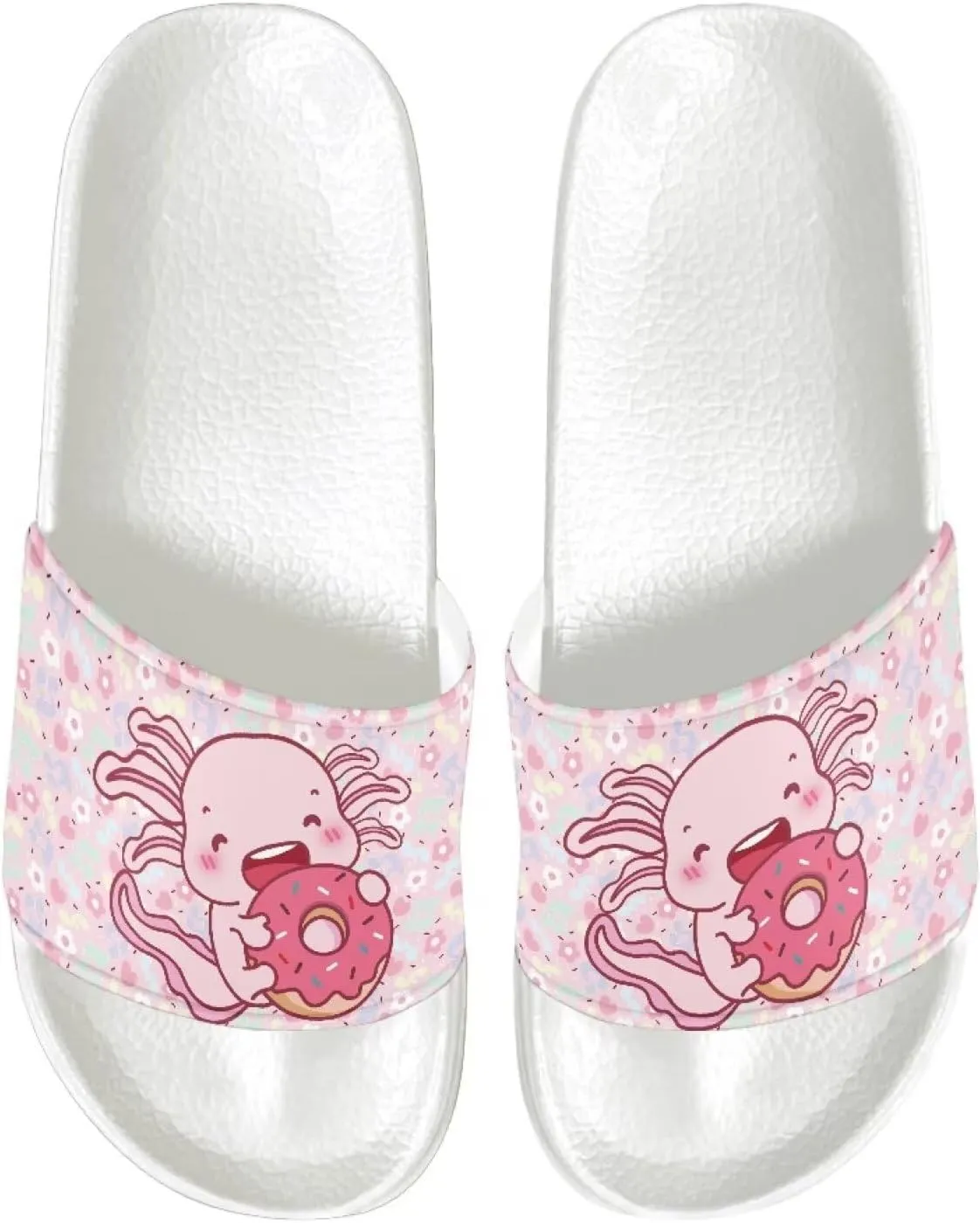 Sandals Slides for Women Non Slip Slippers Lightweight Casual Peep Toe White Sole Summer Shoes Beach Slides