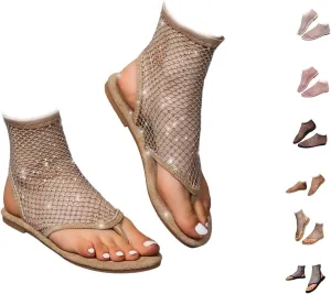 Shiny Gem Mesh Flats Women,Glittery Stretchy Net Shoes Women Ultra Comfortable Shiny Gem Mesh Flats Sparkle Shoe,Sexy Flat Cutout Sparkly Casual Wedding Dress Flats Slip On Sandals
