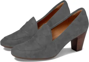 SHODENSE Women Chunky Kitten Heel Pumps Shoes Round Closed Toe Slip On Suede Penny Loafers Mid Block Heels Dress Loafer Matte Almond Toe Comfort Oxford Shoes Office Work Classic Elegant 4-11 M US