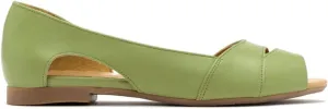 SHODENSE Women Open Peep Toe Flat Shoes Slip On Cutout Flat Sandals Round Toe Matte Leather Ballet Flats Office Work Comfort Flat Heel Summer Shoes for Ladies Girls Casual Driver Flats Club 4-11 M US