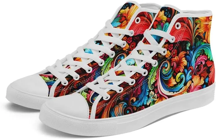 Skull High Tops Canvas Shoes for Men Women Classic Lace Up Gothic Fashion Sneaker Street Casual Canvas Sneakers