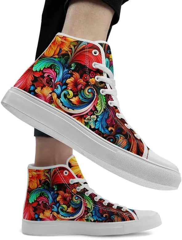 Skull High Tops Canvas Shoes for Men Women Classic Lace Up Gothic Fashion Sneaker Street Casual Canvas Sneakers