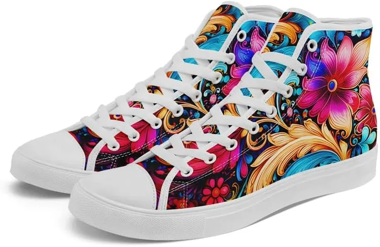 Skull High Tops Canvas Shoes for Men Women Classic Lace Up Gothic Fashion Sneaker Street Casual Canvas Sneakers