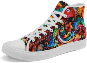 Skull High Tops Canvas Shoes for Men Women Classic Lace Up Gothic Fashion Sneaker Street Casual Canvas Sneakers
