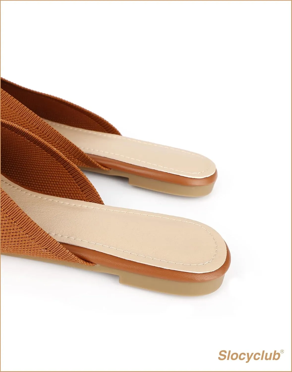 Slocyclub Women's Flat Mules - Comfortable Pointed Toe Slip-On Loafers for Early Spring