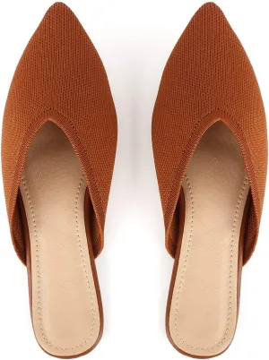 Slocyclub Women's Flat Mules - Comfortable Pointed Toe Slip-On Loafers for Early Spring