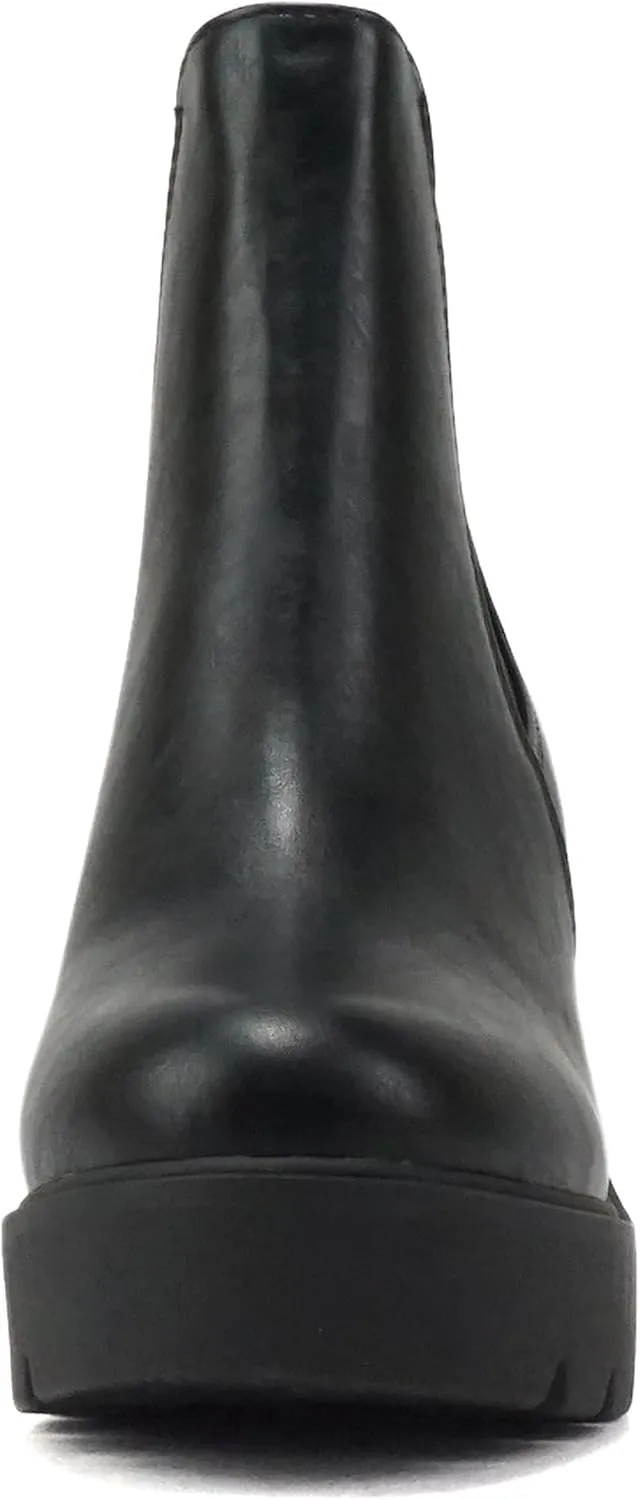 Soda EDITOR ~ Women Lug Sole High Heel Chelsea Fashion Ankle Boot w/Double Elastic Gore