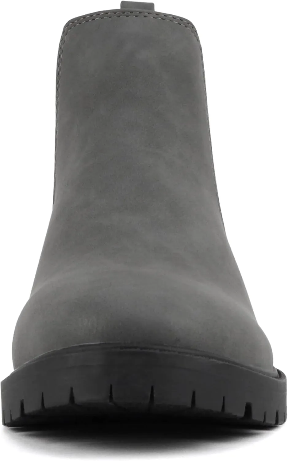 Soda “HOPPER” ~ Women Round Toe Double Elastic Gore Lug Sole Low Heel Chelsea Ankle Boot Bootie