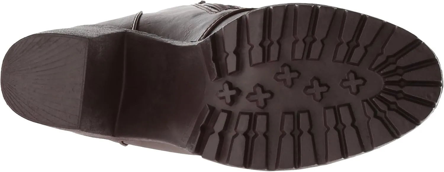 Soda Malia Round Toe Stacked Lug Heel Lace Up Ankle Booties
